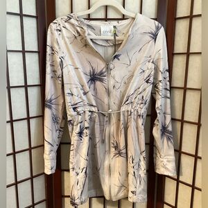 Lyss’e New York Faux Suede Anorak Hibiscus Floral Casual Jacket Size:XS